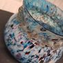 Vintage Art Glass Bowl Turquoise Image 8