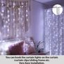 Curtain Lights 8 Modes Remote Control, 300 LEDs Window Fairy String Lights USB Operated, 3mx3m Waterproof Hanging Lights with Hooks, Durable Copper Xmas Lights MULTIPLE COLOURS AVAILABLE (FREE POSTAGE) Image 4