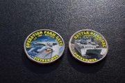 Vietnam War Coin Collection - (2) Painted US Kennedy Half Dollar Coins
