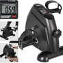 Mini Exercise Bike Pedal Sit Down, Under Desk Bike with LCD Display for Legs and Arms, Non-Slip Mat Included Image 2