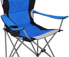 Camping Chair, Padded Camping Chairs for Adults with Armrests and Cup Holder, Heavy Duty Folding Chair Portable for Fishing Beach, Perfect for Caravan Trips, BBQs, Garden, Picnic, Travelling (FREE SHIPPING)