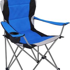 Camping Chair, Padded Camping Chairs for Adults with Armrests and Cup Holder, Heavy Duty Folding Chair Portable for Fishing Beach, Perfect for Caravan Trips, BBQs, Garden, Picnic, Travelling (FREE SHIPPING)