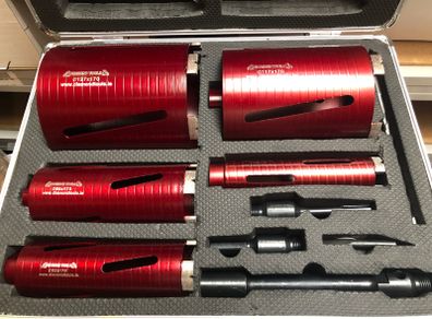 Core Bit Set In Case Top Quality , Laser Welded, 10mm Segments