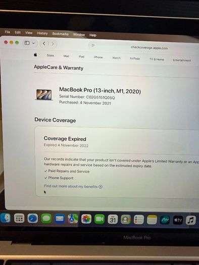MacBook Pro 13 2022 M1 16gb/256ssd/486c
