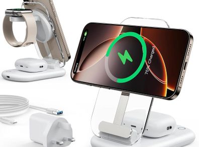 3 in 1 Wireless Charging Station - iPhone, Watch & AirPods - Brand New