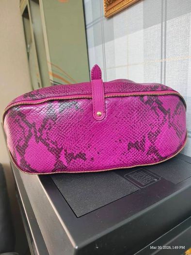 Rare vintage dkny Purple Snake Print Bag Y2K McBling Satchel