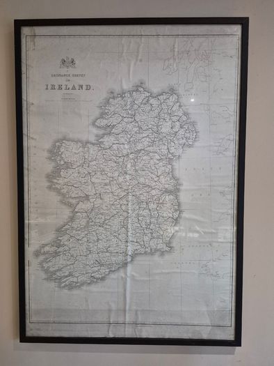 Original 19th C. Ordnance Survey Ireland Framed Map