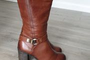 Moda In Pelle Leather Knee High Boots Size Uk 3 ( Eu 35)