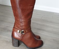Moda In Pelle Leather Knee High Boots Size Uk 3 ( Eu 35)