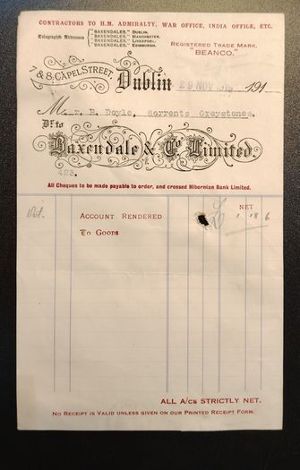 Old Dublin Billhead