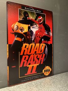 Road Rash Game Tin Metal sign