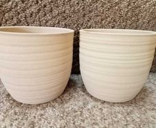 Cream plant pots x 2