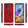 Samsung Galaxy A21s Case, 360 Metal Rotating Ring Kickstand Hybrid Shockproof Duty Armor Protective Cover Case For Samsung Galaxy A21S, Red Image 2