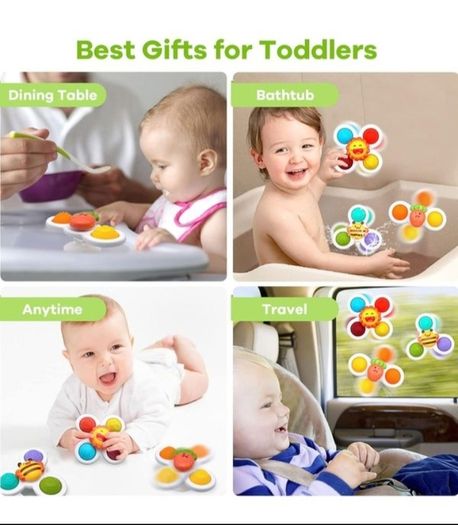 Suction Cup Spinner Toy for Baby, 3 Pieces