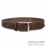 Unisex Genuine Leather Tooled Belt Vintage Floral Western Leather Belt Image 3