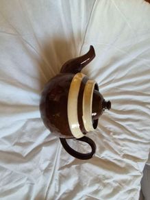 Antique Teapot Brown Betty Style