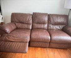 Brown leather sofa