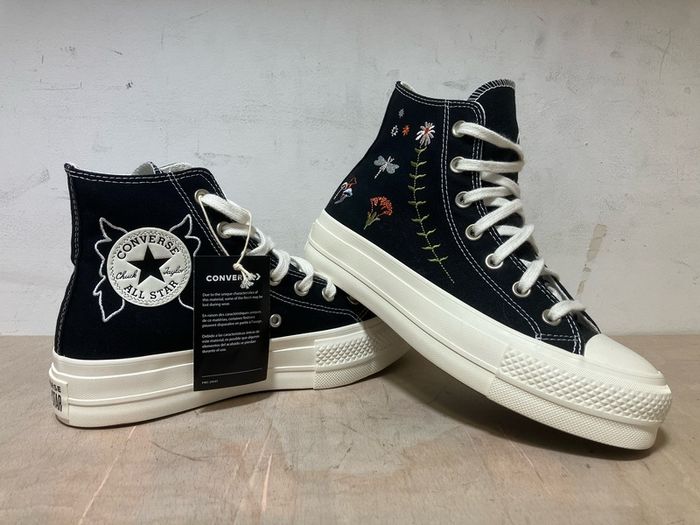 Women's converse all star lift hi black black egret