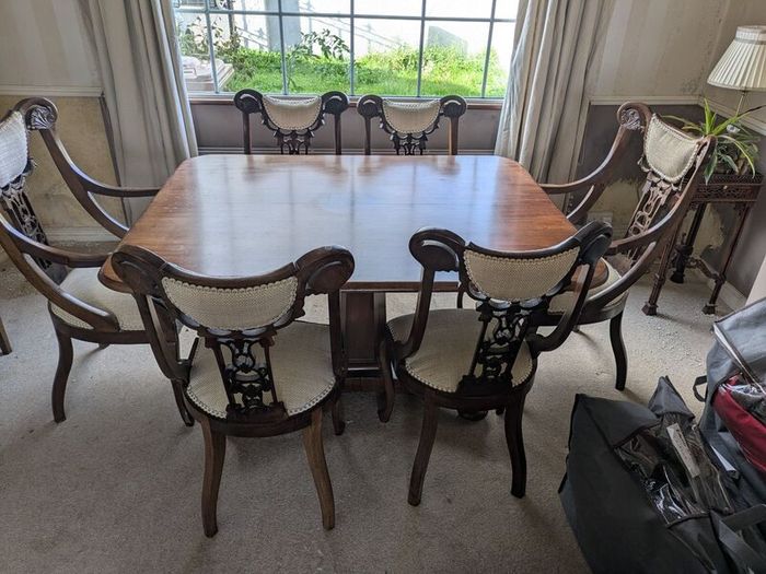 Antique table and chairs