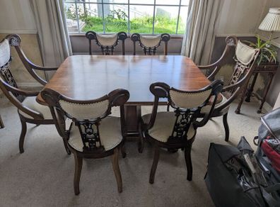 Antique table and chairs