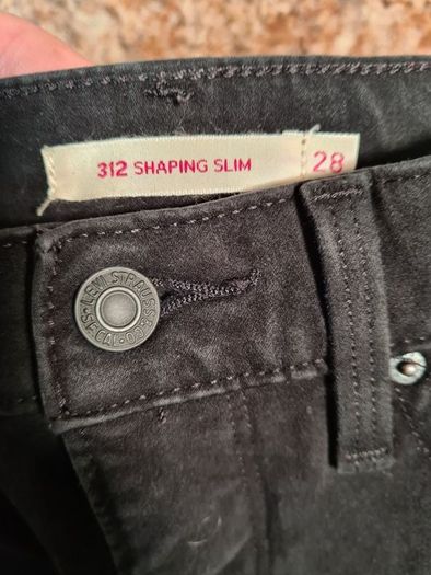 womens Levis 312 shaping slim fit black denim stretchy jeans Size W 28 L 30 A