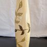 Tall Ceramic Vase Cream Green Botanical Branch Slim 40cm Modern Decor Image 4