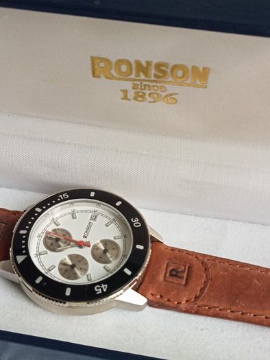 PRICE DROP,  "RONSON",  mens chronograph watch, new in presentation box,