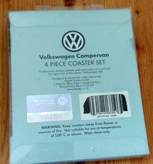 Official Volkswagen Campervan 4 Piece Coaster Set