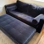 Two seater Scott velvet sofa plus matching ottoman Image 2