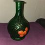 Vintage hand blown Green Glass Vase Image 5