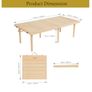 Picnic Table,Floor table, 3.6FT Portable Picnic Table with Detachable Rubber Wood Legs, Natural Pine Tabletop for Outdoor Garden, Beach & Family Gatherings Image 3