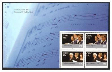 2007 Ireland RTE performing Groups Commemorative Stamp Booklet Pane featuring An Chuaichin Bhinn Mint Never Hinged (MNH). Hibernian HP180