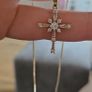 Cross Crucifix Crystal Gold Tone Pendant Necklace Image 2