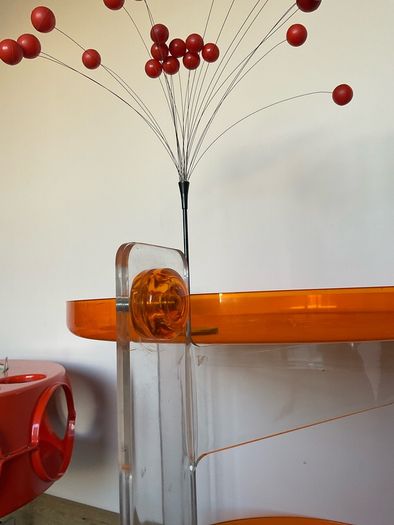 Harvey guzzini bar cart mid century