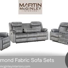 New 3+2 Richmond Grey Fabric Sofa Sets