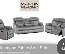 New Richmond 3+1+1 Grey Fabric Sofa Sets