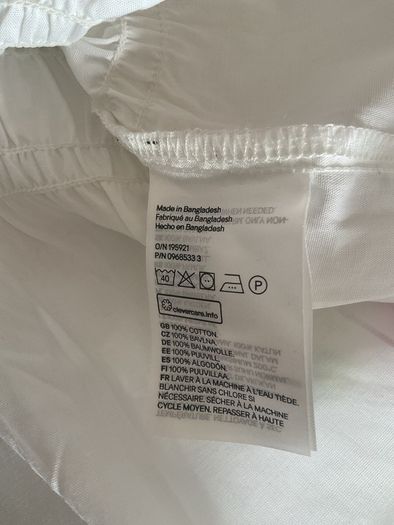 top H&M white 100% cotton top medium
