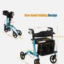 New can post Folding Aluminium Mobility Aid Rollator Walker with 4 Wheels Image 5