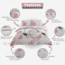 SALE | Metalic Marble Duvet Cover Sets, Reversible Triangle Bedding Double Bed Set, Washable Quilt Covers, Pink Image 4