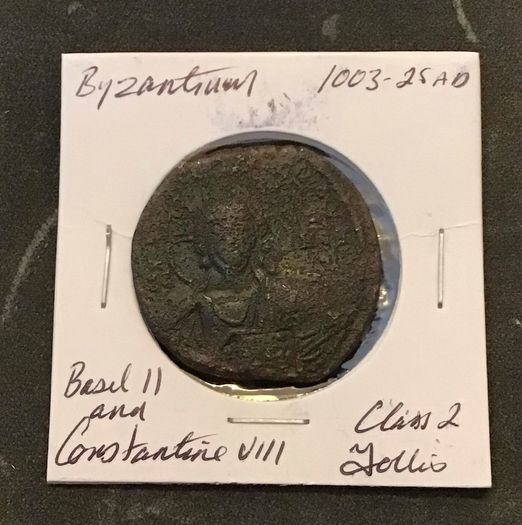 Byzantine Empire Emperor Basil II and Constantine VIII 1003  - 1025 AD Class 2 Follis