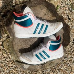 Vintage Adidas Originals Mid White Green Orange