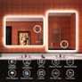 Bluetooth Bathroom Mirror with Lighting, 100 x 70 cm, IP44 Bathroom Mirror with Lighting with 5 x Magnifying Glass, De-fogging, 3 Colour Temperatures, Dimming, Vertical or Horizontal, LED Image 5