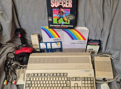 Commodore Amiga 500 Plus Complete Bundle - Boxed Sensible Soccer, Mint Manuals & Joystick