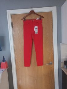 Stradivarius Skinny Red High Waisted  Jeans.  S.12   B.N.W.T.