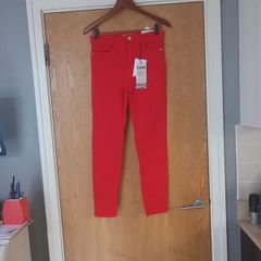 Stradivarius Skinny Red High Waisted  Jeans.  S.12   B.N.W.T.