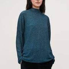 COS Metallic Sheer High-Neck Knit Top