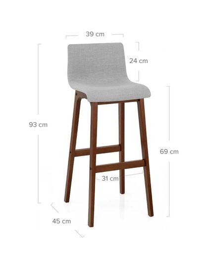 3 Modern Grey Kitchen Stools