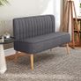 2-Seater Sofa, Soft Padding, Easy-Care Cover, up to 220 kg, 117 x 56.5 x 77 cm, Dark Grey Image 5