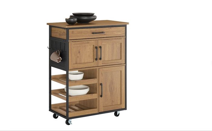 Kitchen Trolley with Worktop on Wheels