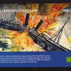 2018 Ireland RMS Leinster Centenary Post Card Mint. Measures 210mm X 150mm.